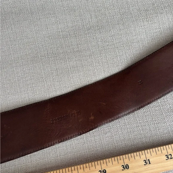 Ralph Lauren Brown Leather wide Belt with Gold Buckle and padlock charm - Picture 4 of 6